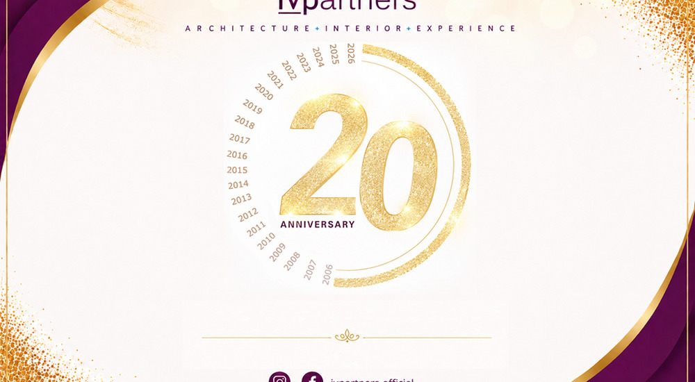 Celebrating 20 years of ivpartners, a journey of transforming ideas into thoughtfully designed projects, shaped by innovation, collaboration, and a passion for excellence  